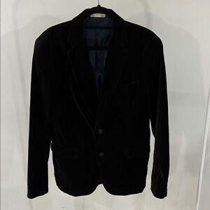 Zara Men’s Blazer Velvet Chocolate Brown Size 42 Double Vented Quiet Luxury EUC